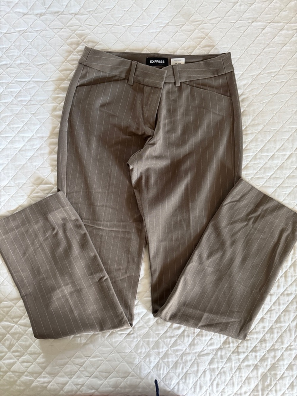 Express Taupe Pinstripe Women's Dress Pants